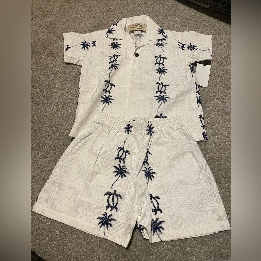 Toddler Boys Hawaiian Cabana Outfit, NWT